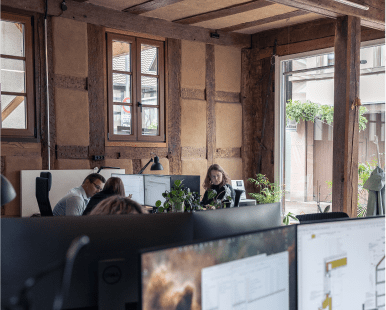 Team bei der Arbeit im Büro von Munsky Architeken
